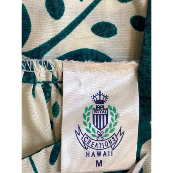 Royal Creation Tiki dress zip back leaves pattern Hawaii Medium - Picture 4 of 13